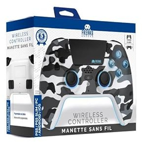 Born To Vape presente Manette Bluetooth pour PS5 LED - White Camo et son sticker BTV exclusif collectionnable