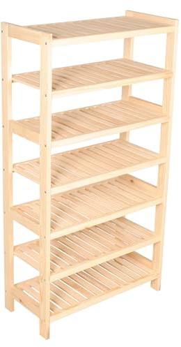 Stolarstwo Wochnik S.C. Standregal aus massivem Kiefernholz, 7 Regalböden, 133 × 80 × 33 cm (H × B × T), freistehend, unbehandelt, für Innenbereich