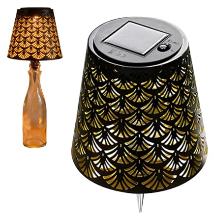 Lampada a forma di bottiglia ad energia solare Hollow Shadow Wine Topper | Lampade a forma di bottiglia per feste, Natale, tavoli, matrimoni, cucina, casa, bar