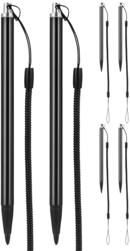 GAROZATION Stylets Métalliques Résistifs Lot de 6 Cordon Anti-Perte pour Écrans Tactiles de Téléphones et Tablettes, Outil de Précision pour Usage Bureautique et Dessin