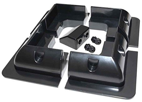 LOWENERGIE 5 Piece Solar Panel Mounting Bracket Black Square Set Kit Adhesive Bond Plus Cable Entry. for Caravans, Motorhomes, Boats & Any Flat Surface