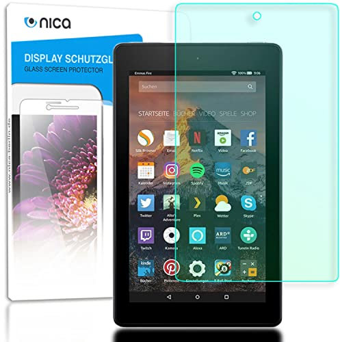 NALIA Vetro Temperato compatibile con Amazon Fire HD 8 (18/17 / 16/15), Pellicola Protettiva Display Copertura, Durezza Protezione Schermo Tablet Glass Screen-Protector - Trasparente