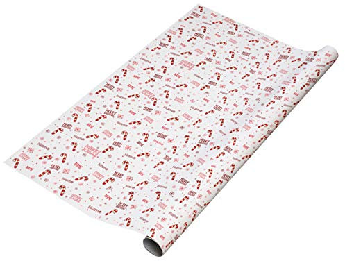Herz & Heim® Zuckerstangen Geschenkpapier zu Weihnachten mit Ihrem Wunschnamen bedruckt