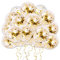 Luftballons Gold Helium, 50 Stück 30cm Konfetti Ballon Latex Party Ballons für Hochzeit Verlobungsfeier Geburtstag Dekorationen