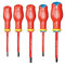 FACOM - Set de 5 Tournevis Isolés Plats et Cruciformes Protwist - ATP.J5VE - Manche Soft Grip pour Plus de Confort - Sécurité d'Utilisation - Longue Durée de Vie - Pour Professionnels et Particuliers