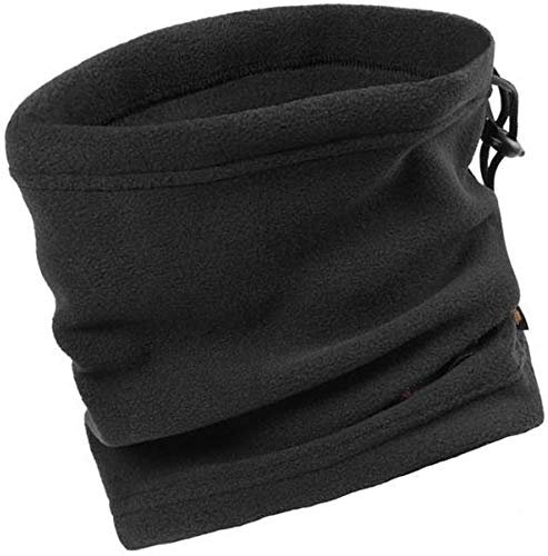 Polar Fleece Scarf Super Soft Winter Mid Layer Thermal Neck Warmer Tube Head Over Gaiter Multifunctional For Walking Running Motorcyclists Unisex One Size Black