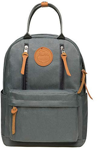 KAUKKO Unisex Schulrucksack mit Laptopfach für 10 Zoll Notebook, Multifunktion Rucksack für Wandern Reisen Camping 13.2 L (Grau JNL-KS06-09)