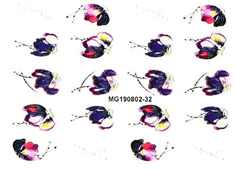 gofidin Nail Sticker Fashion Nail Water Slides Empaistic White Pink Flower 3D Acrylic Engraved(03)