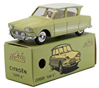 Solido S1001141 Citroёn AMI 6, weißes Dach, 1961-1965, Serie 100, Modellauto, Maßstab 1:43, im Stülpdeckelkarton mit Schiebehülle, grün