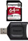 Kingston MLPR2/64GB SD Card + Card Reader (64 GB SDXC React Plus SDR2 + MLP SD Reader)