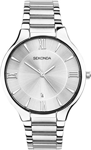 Sekonda Wilson Men’s 39mm Quartz Watch in Silver with Analogue Display, and Silver Stainless Steel Bracelet 1915