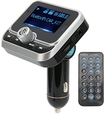 Dpofirs Bluetooth FM Transmitter Auto, Drahtloser Bluetooth Adapter Auto Musik Transmitter Kit mit Freisprech 2 USB Autoladegerät, Multiple Playback Modes für Alle Smartphones Audio Player