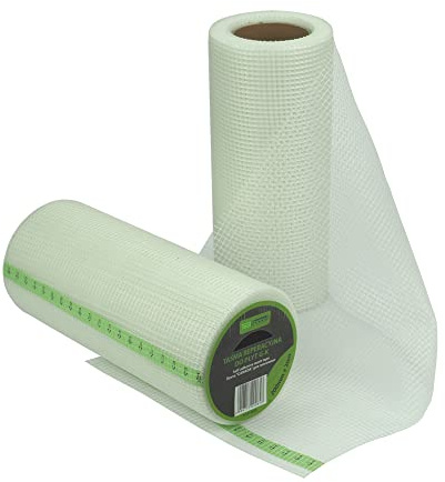 ToolSpace Bande Placo 20 cm x 20 m - Ruban de Fibre Verre avec Toile pour Plaques Plâtre - Vande Fibree Auto-Adhésif pour Joint Fissure Mur - Tissu Grillagée pour Fissure Réparation Trous Enduit