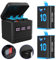 Akkuladegerät für GoPro Hero 12/11/10/9, 2er-Pack 2000 mAh Ersatzakkus und 3-Kanal-Akkuladestation, kompatibel mit Hero 12/11/10/ Hero 9 Black Official