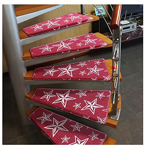 Treppen-Teppichstufen, 15 Stück, Wendeltreppen-Trittmatte, Links abbiegen, Treppenteppich, rutschfeste Stufenmatte, Schutzteppich für den Innenbereich, wiederholte Paste ohne Spuren, Teppich