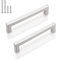 Probrico Square Kitchen Door Handles, Stainless Steel Cupboard Handles 128mm Hole Centers, Brushed Nickel Cabinet Handles, 5 Pack