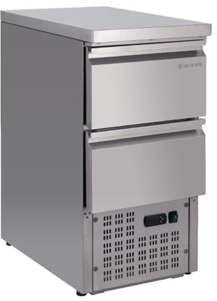 GastroHero Kühltisch, 100L, 2 Schubladen, Edelstahl SH451-2D | passend für GN 1/1, Tiefe der GN-Behälter 100 mm, Temperatur +2°C bis +10°C, elektronisches Thermostat mit LED, Gastronomie