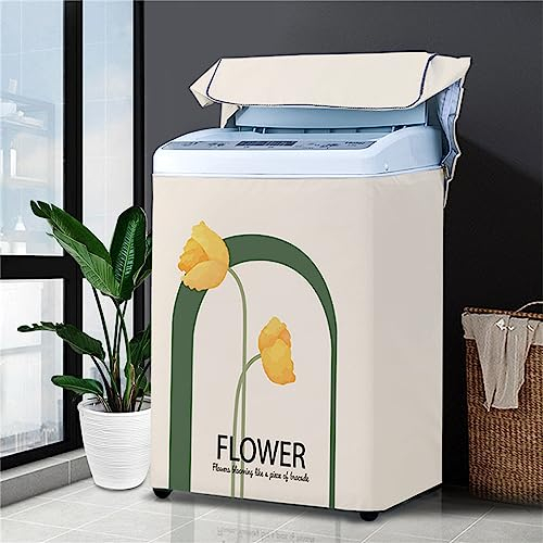 Odot Funda Lavadora de Carga Superior Funda, Lavadora Exterior Impermeable con Cremallera para Lavadora y Secadora de Carga Superior (Simplicidad 5,XL Capacidad 8-9kg)