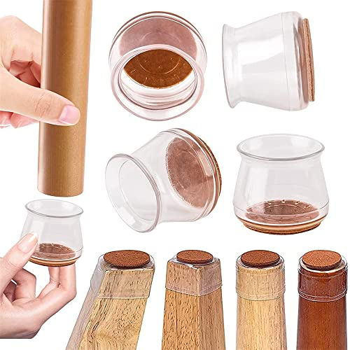 OUSIKA Almohadillas for Muebles, Pata de Silla de Silicona, Cristal Transparente, Almohadilla for pies de Silla, Tapa for Pisos de Madera Dura, Muebles, Patas de Mesa, Almohadilla de Cubierta Mesa (C