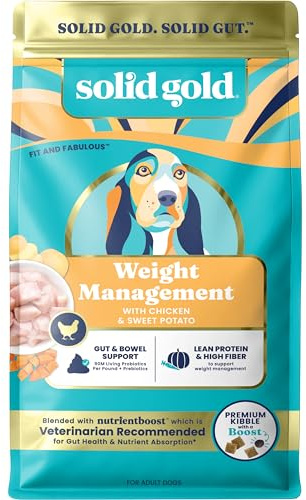Solid Gold Healthy Weight Management Dry Dog Food for Adult & Senior Dogs - Real Chicken, Probiotics & Omega 3 Fish - Grain Free Dry Dog Food for Healthy Weight & Gut Health - Nutrientboost – 3.75LB