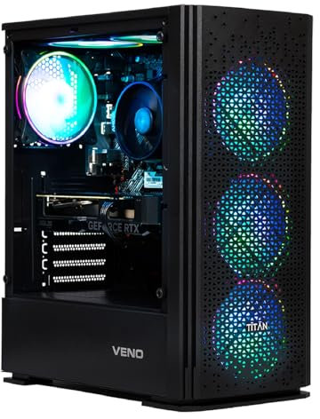 Veno Scorp Gaming PC AMD Ryzen 5 5500 Processor Nvidia RTX 4060Ti 8GB Graphics Card - 32GB 3200MHz Ram - 1TB NVMe SSD - 800W PSU - Windows 11 - WiFi - Titan