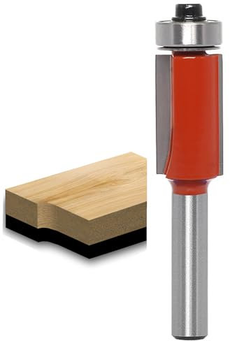 Akylin Flush Trim Router Bit 1/4 Inch Shank - Cut Dia 1/2, Cutting Length 1 Top Bearing Template Router Bit, Flush Cut Router Bit for Woodworking Trimming