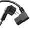 Perfecto Cable de Alimentación Euro, Enchufe Schuko 90° en IEC C13 90°, Cable de Accesorio para Electrodomésticos, 2.00m, negro