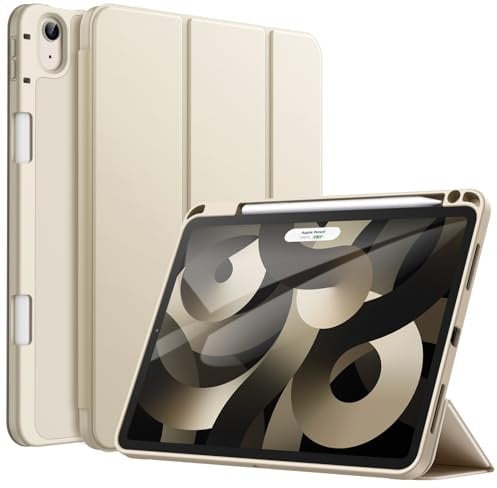 JETech Hülle für iPad Air 11 Zoll M3/M2 (2025/2024), iPad Air 5/4 (10,9-Zoll, Modell 2022/2020, 5./4. Generation) mit Stifthalter, Dünne Tablet Schutzhülle mit Weicher TPU Rückseite (Polarstern)