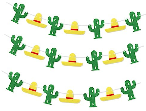 BRIGHTFUFU Mexikanische Karnevalsdekorationen 2 Sets -gemusterte Wimpelkette Banner Partyzubehör Hängende Girlanden