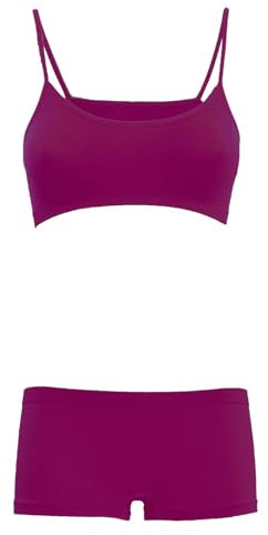 Toocool Completo intimo bambina danza brassiere reggiseno pantaloncini LO-TZ078 [12/14,Viola]