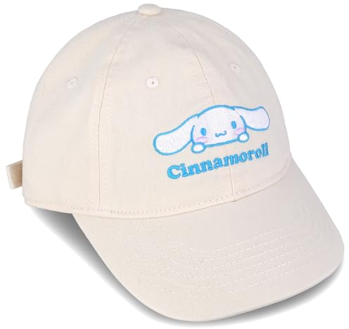 Roffatide Anime Cinnamoroll Nette Big Kids Baseball Cap Einstellbare Cartoon Plüsch Baseball Hut für Frauen Männer Gedruckte Baumwolle Papa Hut Weiß