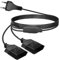 2-in-1 Typ-C Verlängerungskabel 2m mit Flachstecker & Steckdosenadapter 2fach | 0,75mm² Extension Cord für Computer/Monitor/Beamer, Schwarz