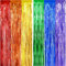 2 Lametta Vorhänge Mehrfarbig Regenbogen Folie Fransen Vorhang Schimmer, Metallic Tinsel Vorhange Hintergrund Fringe Glitzervorhänge Fransenvorhang Metallfolie fur Party Deko Geburtstagsdeko -2stk-