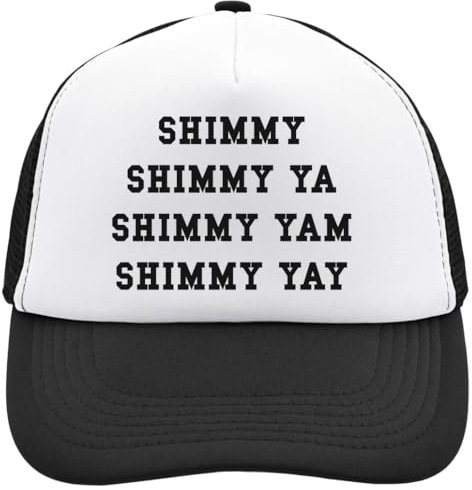 Functon+ Dirty Shimmy Ya Yam Yay Clan Old Mesh Back Trucker Cap Adjustable Snapback Hat Casu White, Schwarz , Einheitsgröße