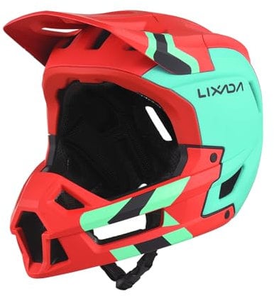 Lixada Full Face Helmet for Adult, Mountain Bike Helmet Racing Downhill Helmet Ventilation Lightweight Helmet for Men Women 61-62cm/ 59-60cm