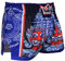 Buddha Fight Wear Retro-Hose Premium Fantasy Snake. Speziell für Kickboxen, Muay Thai, K1, Boxen, Schwarz + Blau, S