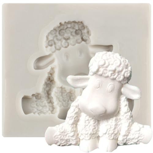MINFEIDMS Moule en silicone 3D en forme de mouton pour décoration de gâteau en sucre pâte à sucre pâte polymère