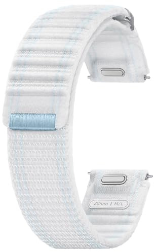 Samsung Fabric Band (Medium, M/L) ET-SVL31 für die Galaxy Watch7 | Uhrenarmband, Armband Herren, Original Zubehör, Stoffband, Klettverschluss, flexible Armbandlänge, hoher Komfort, Blue White