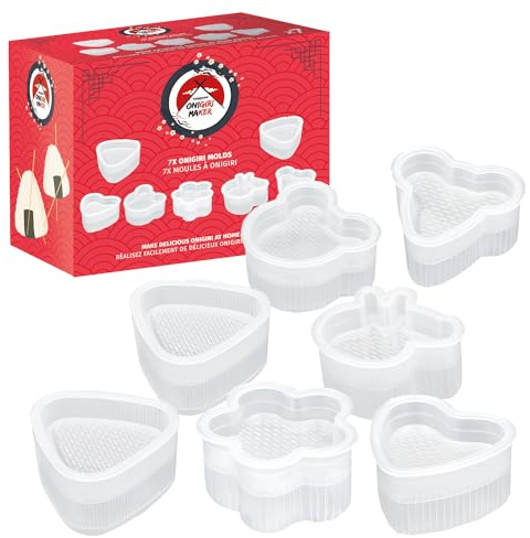 Moules Onigiris Takonashi® - 7 Moules pour Sushi Onigiri Amusants avec Différentes Formes - Animaux, Etoile, Coeur, Triangle - Plateaux Sushis Funs - Kit Cuisine Japonaise - OriginalCorner®