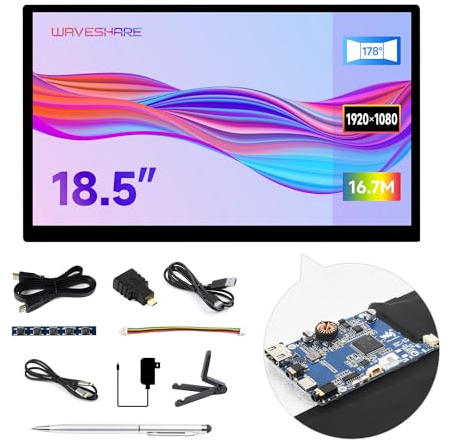 Waveshare 18.5 inch FHD Monitor, 1920x1080, Touchscreen, Raspberry Pi Compatible