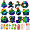 QUANMAITONG Weihnachten Kratzbilder für Kinder，Weihnachts Kratzbuch Set DIY Kleine Geschenke Für Kinder，Weihnachtsdeko Scratch Art Painting Set Kindermitgebsel Weihnachten