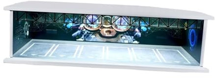 CRSTAL Vitrine für Automodelle im Maßstab 1/64, Aufbewahrungsbox für Mini-Modellautos mit Lichtern, Parkplatzlandschaft, Modellauto, Garage, Heimdekoration