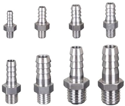 Adaptador de Conector de Tubo de Espiga de latón de 304 mm, 3 mm, 4 mm, 5 mm, 6 mm y 8 mm, Conector Macho métrico en Miniatura M3, M4, M5, M6, M8(5-M6)