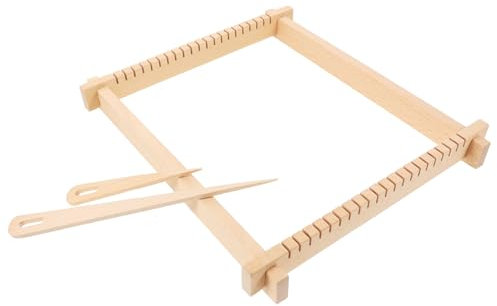 SEWACC 1 Set Macchina per Tessere Arazzi Kit per Tessitura Telaio in Legno Intrecciato Telaio per Maglieria Fai da Te Telaio per Tessitura Telai di Tessitura di Legno Beige