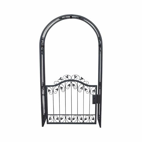 Tor Gartentür Pforte Rosenbogen mit Gartentür Monaco-RBGT-RBS 100/100/40 Schloss Verzinkt Anthrazit Grau 100 cm 1m