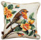 WallustrioaW Vogel auf Ast Sticken Set Kreuzstich Kissen Kreuzstich-Set,Rotkehlchen,Stickerei-Starter-Set,DIY-Bastelset Für Erwachsene Zum Sticken,45x45cm