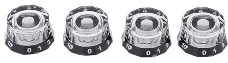 Sunicon 4 Stück 6mm E-Gitarren-Knopf aus Kunststoff, Gitarre Knob, Potiknopf Lautstärkeregler, Bass Guitar Drehknopf, Lautstärkeregler, AudioDrehKnopf, Schalterknopf, für E-Gitarre