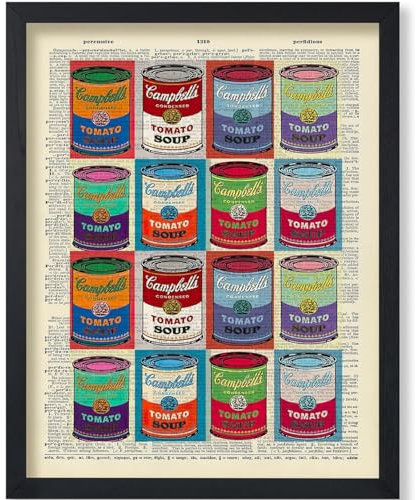 HKAHF AJWUQ Andy Warhol Leinwandposter Campbell's Soup Cans》Wandkunst Andy Warhol Gemälde Andy Warhol Drucke für Wohnzimmer Dekor Bilder 60 x 90 cm ohne Rahmen