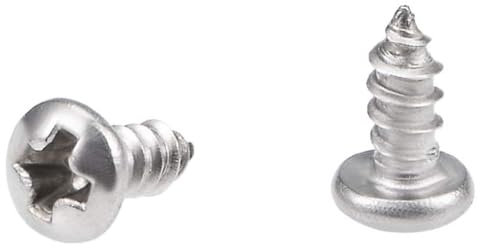 TA-VIGOR 50Pcs Self Tapping Screws, M2.2 Phillips Pan Head Screw, 5mm Round Head Tapping Screws, 316 Stainless Steel Machine Wood Fasteners Bolts for Wood, Drywall, Furniture, Repairing