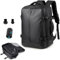 WingFly Zaino sottovuoto, bagaglio a mano, aeroplano, airbag, con sistema di vuoto, da viaggio, 45 x 30 x 22 cm, da donna, con pompa, impermeabile, da uomo, Nero